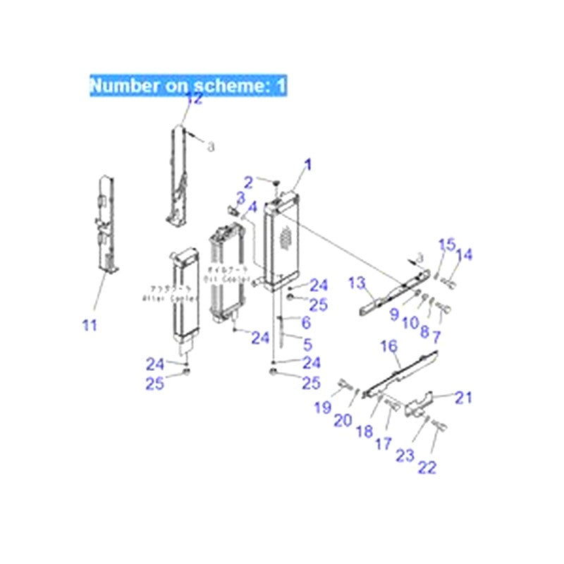 For Komatsu Excavator PC228US-3 PC228USLC-3 Water Tank Radiator ASS'Y 22U-03-22113