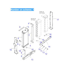 For Komatsu Excavator PC290-8K Water Tank Radiator ASS'Y 206-03-22111