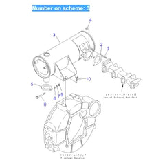 For Komatsu Excavator PC40MR-1 PC45MR-1 Engine 4D88E 4D84E Muffler Silencer YM129608-13511 YM129612-13590