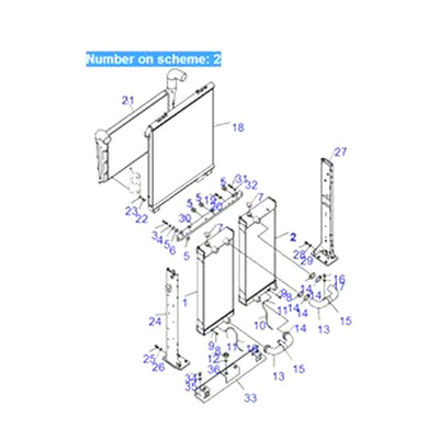 For Komatsu Excavator PC600-8 PC650LC-8E0 PC700LC-8E0 PC700LC-8R Water Tank Radiator ASS'Y 21M-03-21120