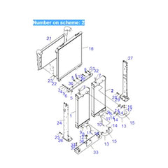 For Komatsu Excavator PC600-8 PC650LC-8E0 PC700LC-8E0 PC700LC-8R Water Tank Radiator ASS'Y 21M-03-21120