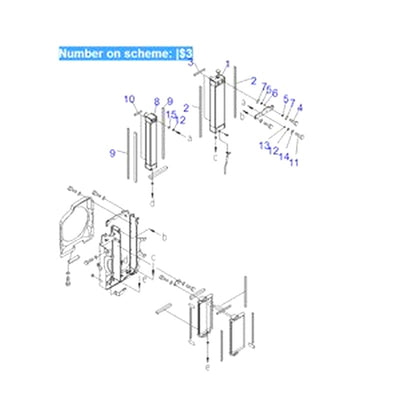 For Komatsu Excavator PC70-8 Water Tank Radiator ASS'Y 201-03-D1130