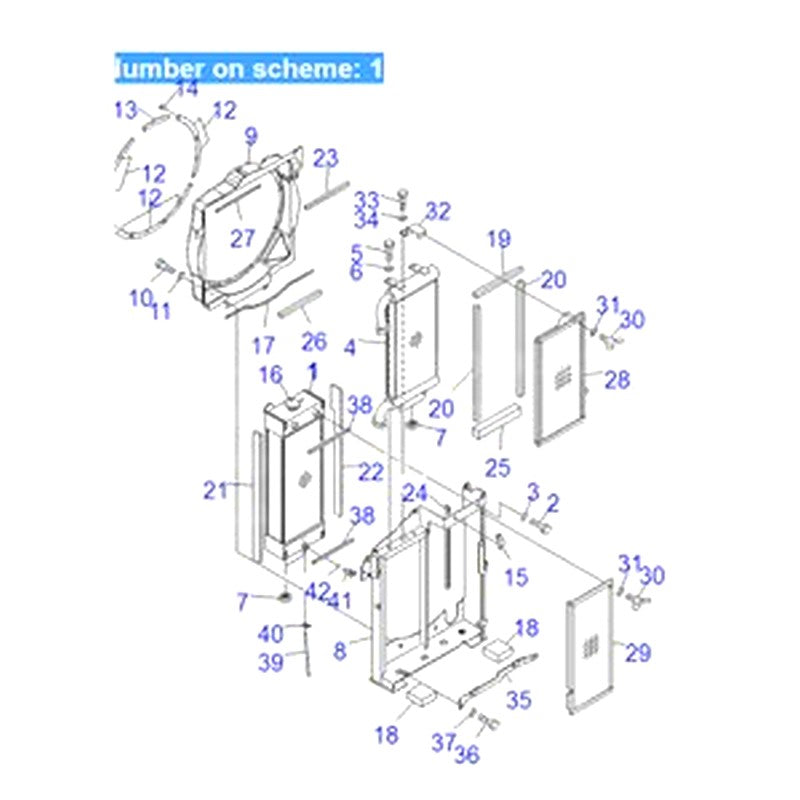 For Komatsu Excavator PC78US-6 Water Tank Radiator ASS'Y 21W-03-42110