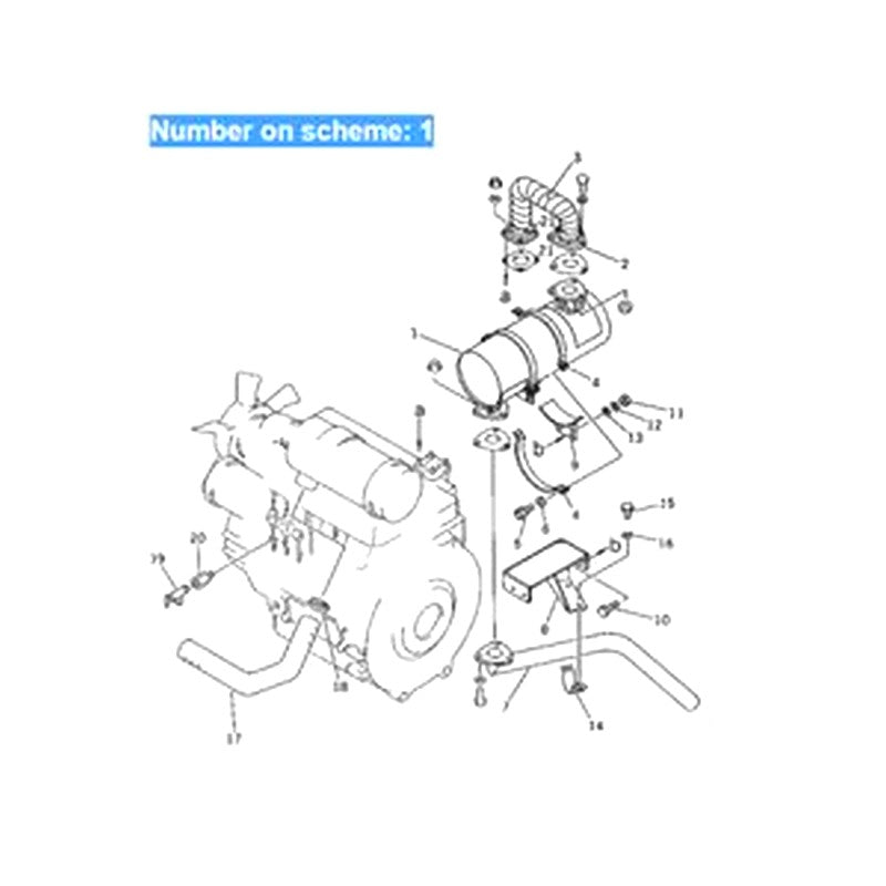 For Komatsu Excavator PW30-1 PW20-1 PC30-6 PC20-6 PC38UU-1 PC20-6 PC30-6 PC38UU-1 Muffler Silencer YM171056-13501