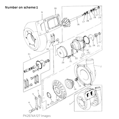 For Komatsu PW170-5K PC180LLC-5K PC180NLC-5K PC180LC-5K Engine 1006-6TLR2 1006-6T-D Turbo TB4131 Turbocharger PK2674A127