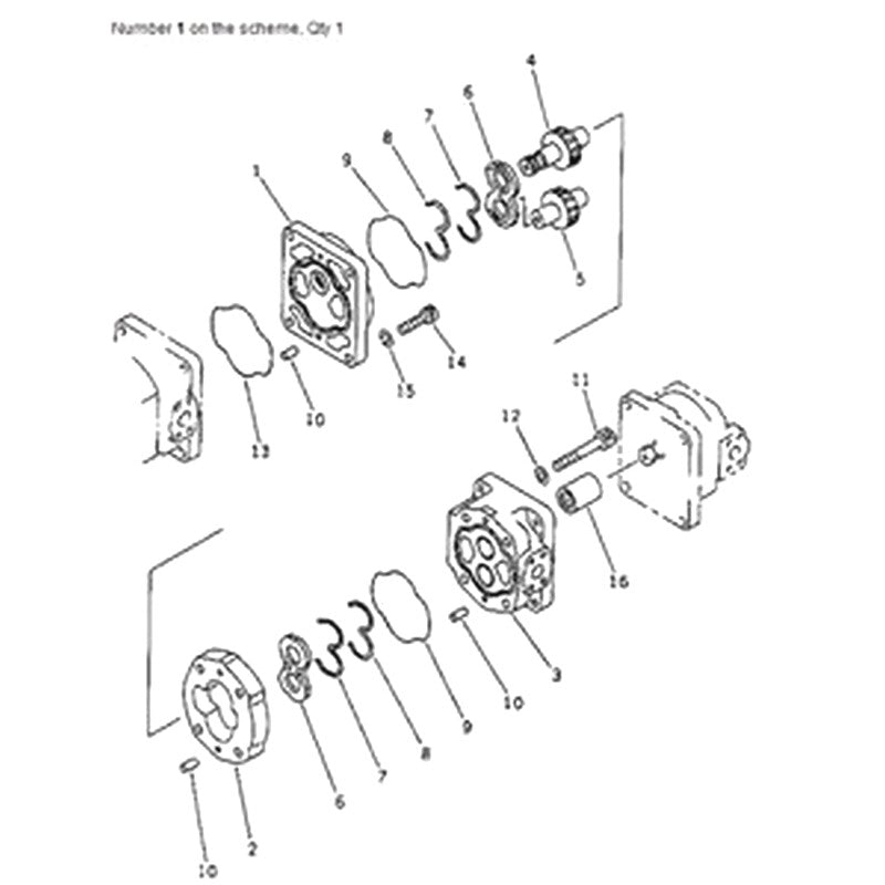 For Komatsu Wheel Loader 542 WA420-1 WA420-1LC Loader and Steering Pump 705-34-34340