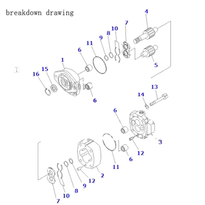 For Komatsu Wheel Loader 512 518 WA100-1 WA120-1 WA150-1 WA180-1 WA120-3 Emergency Steering Pump 704-31-24110