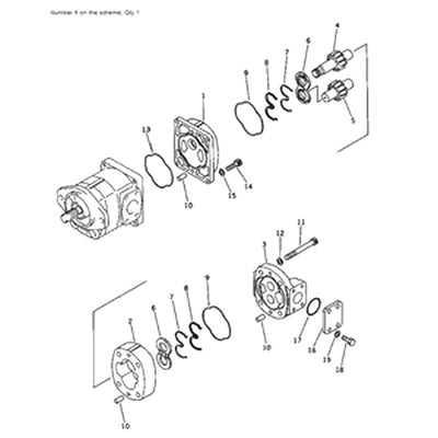 For Komatsu Wheel Loader WA200-1 Hydraulic Pump 705-51-20400