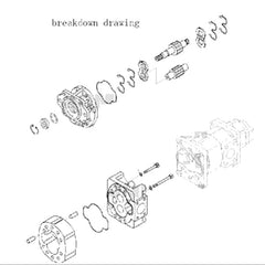 For Komatsu Wheel Loader WA250PZ-6 WA250-6 Hydraulic Pump 705-56-36082 705-56-36080