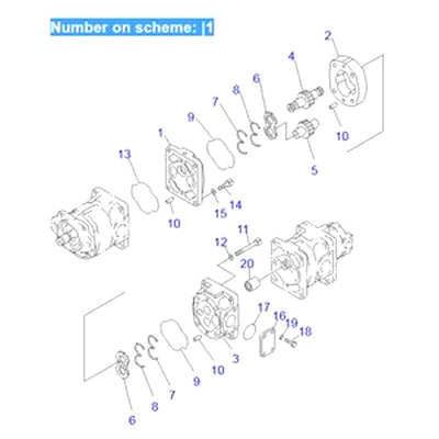 For Komatsu Wheel Loader WA350-3A WA350-3-X WA380-3 WA380-3MC Hydraulic Pump 705-13-34340