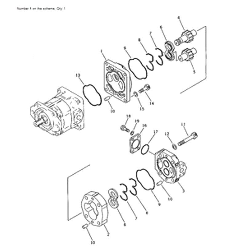 For Komatsu Wheel Loader WA380-1 WA350-0C Loader and Steering Pump 705-52-30220