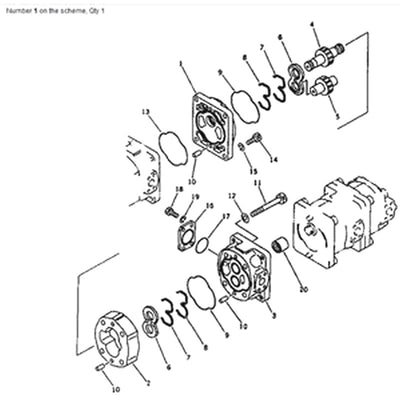 For Komatsu Wheel Loader WA380-1 WA380-1LC Loader and Steering Pump Ass'y 705-56-34180