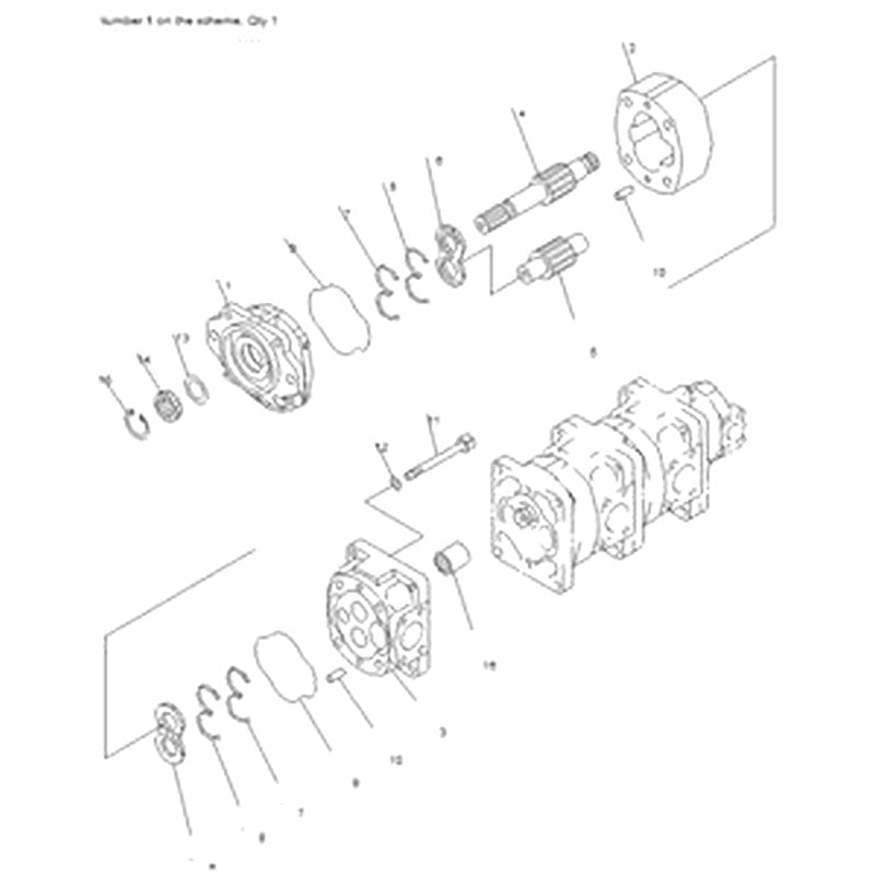 For Komatsu Wheel Loader WA350-3A WA350-3-X WA380-3 Hydraulic Pump 705-21-40020 705-11-40240