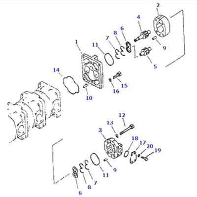 For Komatsu Wheel Loader WA380-3 WA380-DZ-3 Hydraulic Pump 705-33-27540