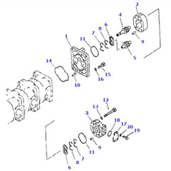 For Komatsu Wheel Loader WA380-3 WA380-DZ-3 Hydraulic Pump 705-33-27540