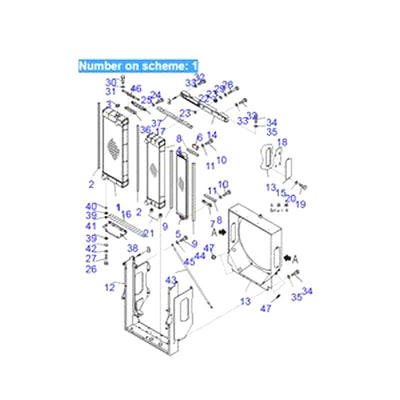 For Komatsu Wheel Loader WA380Z-6 Water Tank Radiator ASS'Y 423-03-41440