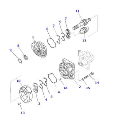 For Komatsu Wheel Loader WA470-3 Active Hydraulic System Pump 705-52-40280