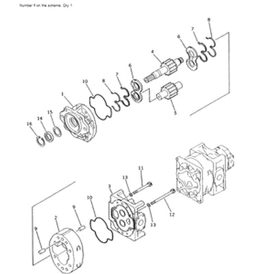 For Komatsu Wheel Loader WA600-1-A Hydraulic Pump 705-56-44000 705-56-44001 705-56-44010