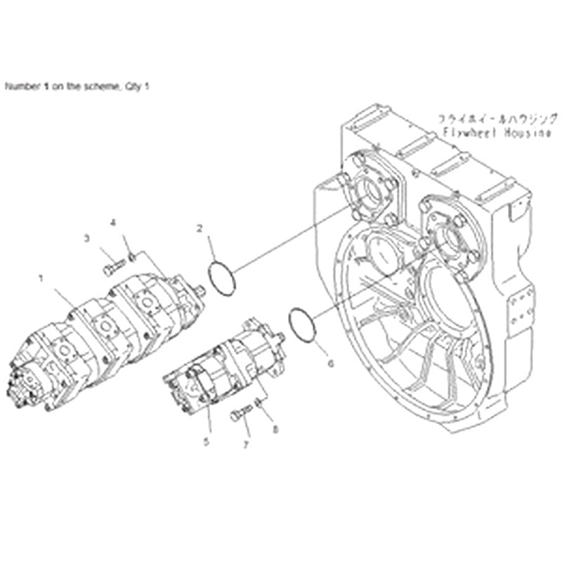 For Komatsu Wheel Loader WA600-3 WA600-3D Hydraulic Pump 705-56-47000