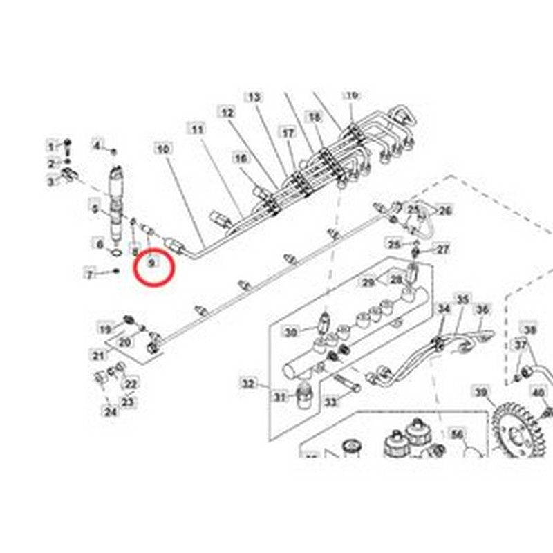 Fuel Injector Inlet Connector Fitting RE509416 for John Deere Engine 6068 6081 6090 6125 Excavator 330CLC 370C 3554 - Buymachineryparts