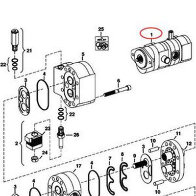 Gear Pump 7001898 for Bobcat Loader S550 S570 T550 T590 - Buymachineryparts