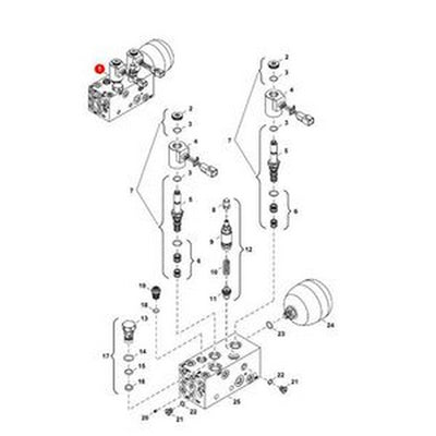 Hydraulic Manifold 7204476 for Bobcat Excavator E25 E26 - Buymachineryparts