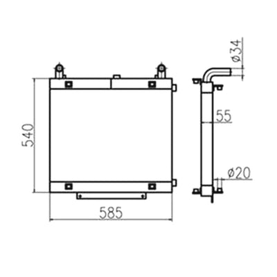 Hydraulic Oil Cooler 11M8-40032 for Hyundai Excavator R55-7 R55W-7