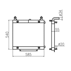 Hydraulic Oil Cooler 11M8-40032 for Hyundai Excavator R55-7 R55W-7