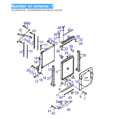 For Komatsu PC300-7 PC350-7 PC360-7 Water Radiator Core ASS'Y 207-03-71110