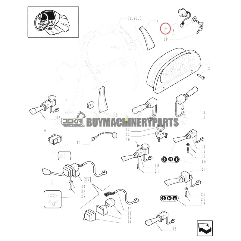 Ignition Switch 11-0962 for Kubota D722 D902 Z482 Engine