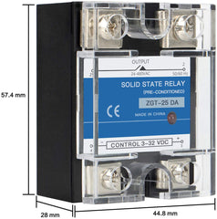 Solid State Relay SSR DC-AC 25A 3-32VDC/40-480VAC with Heatsink for Crydom D4825D - Buymachineryparts