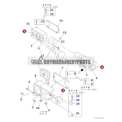 1 PCS Lamp Assembly 23B-06-42460 for Komatsu Wheel Loader WA100M-3 WA320-5 WA380-5 WA400-5 WA450-5L WA470-5 WA480-5 WA600-6 WA80-3