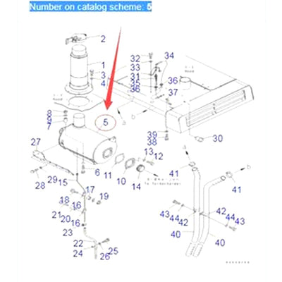 Muffler Silencer 6240-11-6100 for Komatsu Excavator PC1250-7 PC1250SP-7 Engine SAA6D170E-3E-8