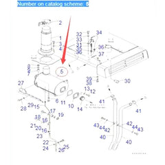 Muffler Silencer 6240-11-6100 for Komatsu Excavator PC1250-7 PC1250SP-7 Engine SAA6D170E-3E-8
