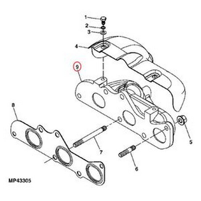 OEM Exhaust Manifold MIU12640 for Yanmar Engine 3TNV70 John Deere 4X4 XUV590i XUV825E XUV825M S4 XUV835E - Buymachineryparts