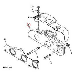 OEM Exhaust Manifold MIU12640 for Yanmar Engine 3TNV70 John Deere 4X4 XUV590i XUV825E XUV825M S4 XUV835E - Buymachineryparts