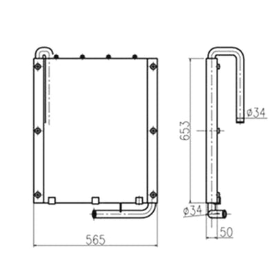 Oil Cooler 13D62000 for Doosan Excavator DH55 S55 S55W-V