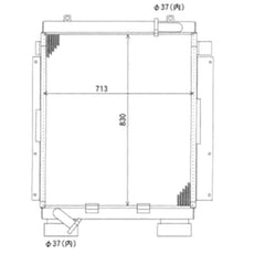 Oil Cooler 22U-03-11121 for Komatsu PC228UU-1-TN PC228UU-1 PC228UU-1-MO Excavator