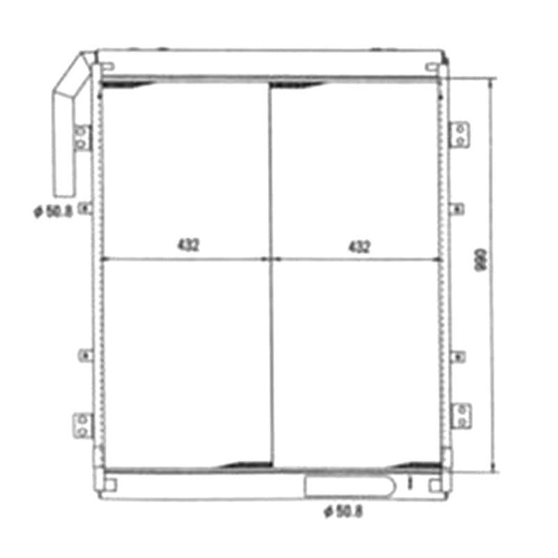 Oil Cooler 2452U660S22 for Kobelco SK300-2 SK300 Excavator ...