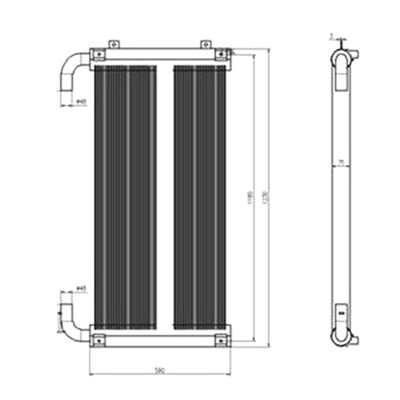 Oil Cooler XB00004998 for Hitachi Excavator ZAX350-5