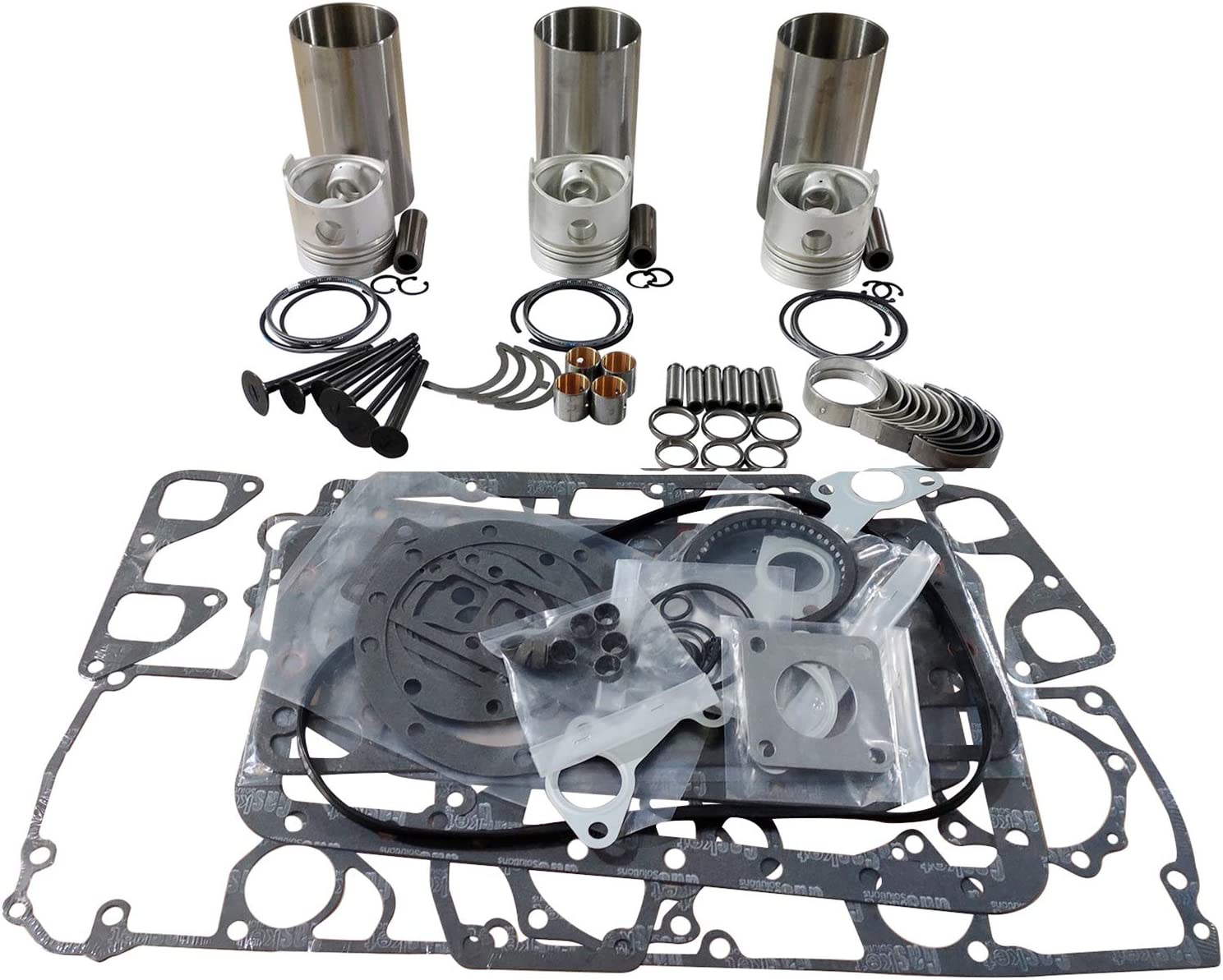 Overhaul Rebuild Kit for Kubota D1703 Engine L3400DT L3400F L3400HST Tractor