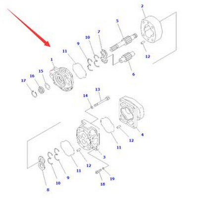 Pump Assembly 705-21-41030 for Komatsu Wheel Loader WA430-6 - Buymachineryparts