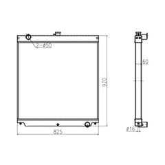 Radiator 4448283 for Hitachi Excavator ZAX180W ZAX160LC