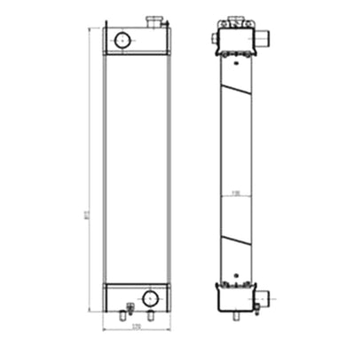 Radiator Assy 22B-03-13110 for Komatsu PC128US-2 PC138US-2