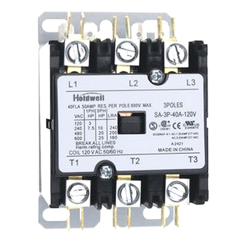SA-3P-40A-120V Definite Purpose Contactor 3Poles 40FLA 120V AC Coil