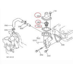 Thermostat Cover 15841-73260 & Thermostat With Gasket 15531-73010 16851-73270 for Kubota Engine Z482 D722 - Buymachineryparts