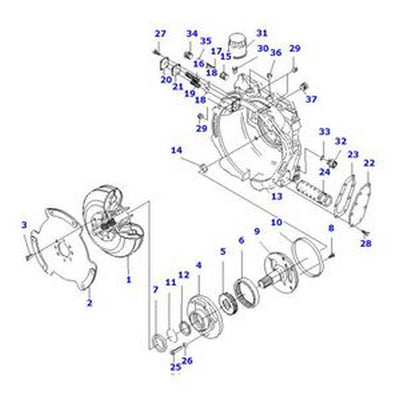 Torque Converter Kit 30B-13-05010 for Komatsu Forklift FD10-18-20 FD20/25-16 FD30-16 FD30H-17 FG30-16 - Buymachineryparts