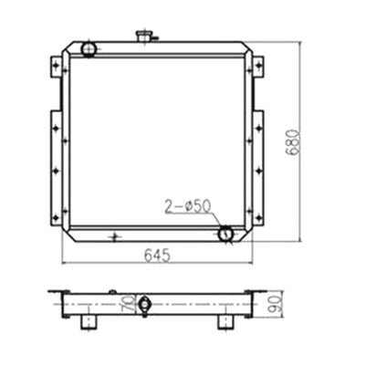 Water Tank Radiator 0997153 0856574 for Caterpillar CAT Excavator E120B