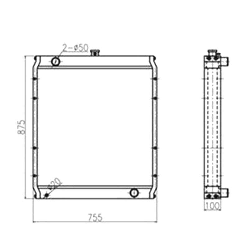 Water Tank Radiator 1843896 for Caterpillar CAT Excavator E320B E320BL - Buymachineryparts