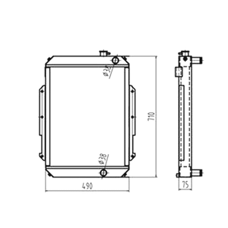 Water Tank Radiator 11M8-40022 for Hyundai Excavator R55-7 R55W-7